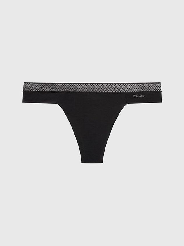 Calvin Klein USA Seductive Comfort Womens Thong Black 3549618-BT